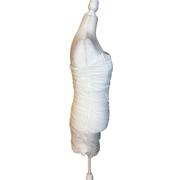 superdown Sonya Bustier Mesh Dress in White Small Womens Strapless Corset - Picture 7 of 9